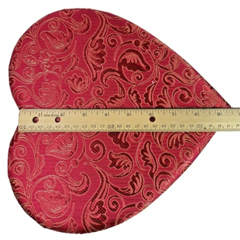 Heart Shaped Russell Stover Candy Box with Padded Fabric Lid Empty 10.5" - Picture 11 of 12
